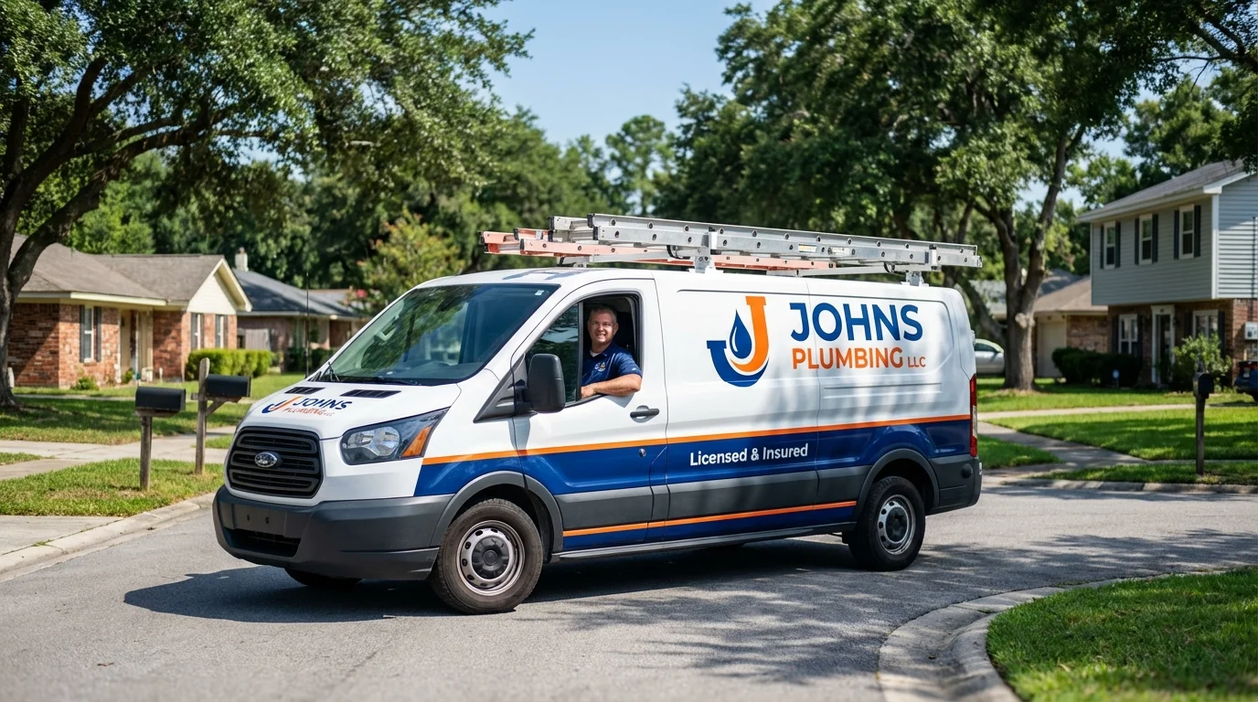 Johns Plumbing LLC service van in Palo Cedro, CA