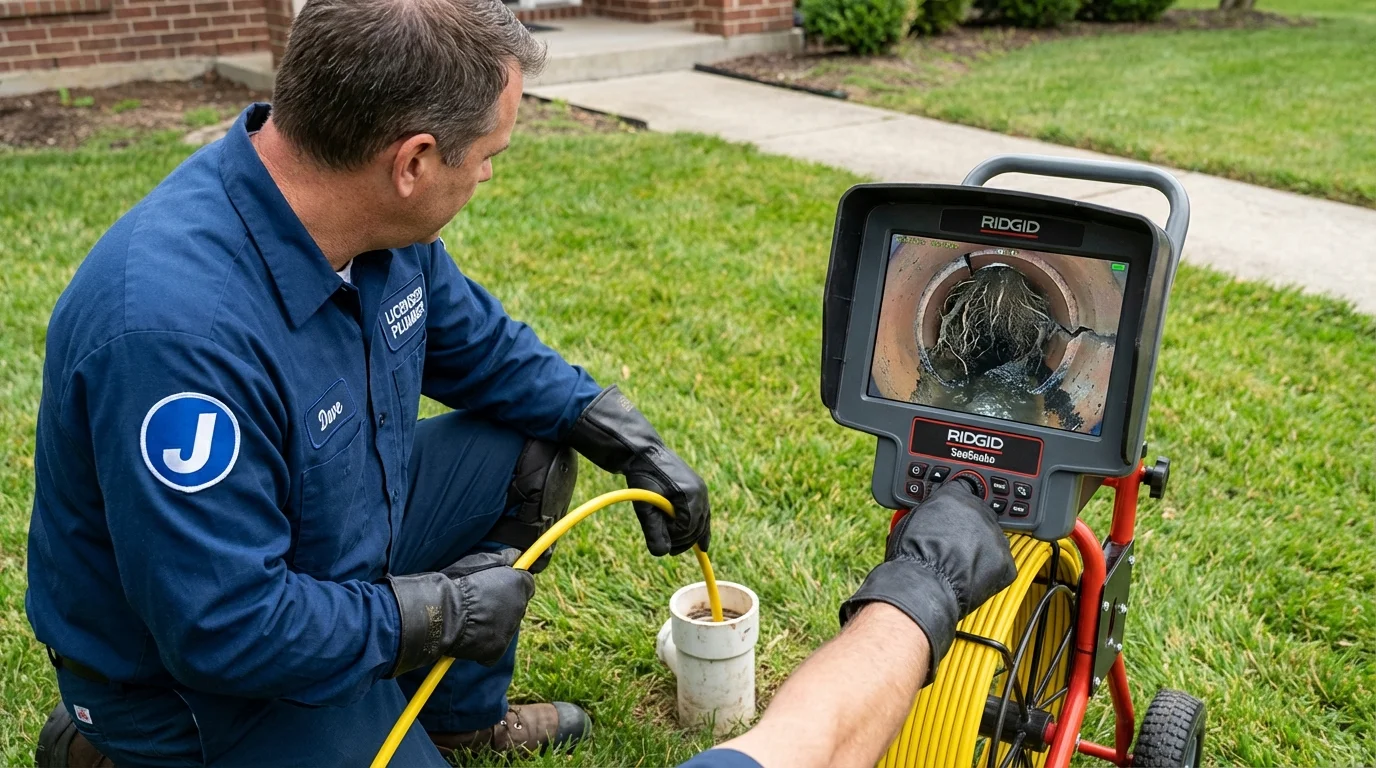 Sewer camera inspection being performed by Johns Plumbing LLC in Palo Cedro